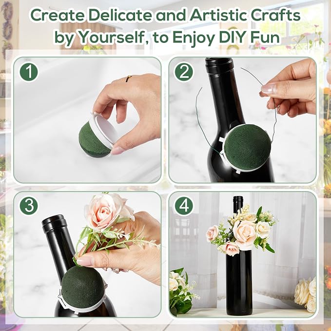 Tessco 12 Pcs Mini Floral Foam Holder Round Floral Foam - Image 3