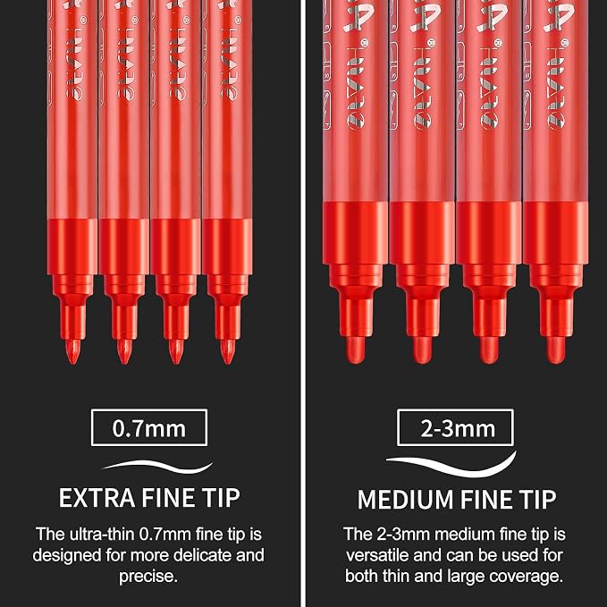 SFAIH Acrylic Red Paint Pens - Image 2
