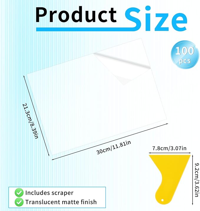 100 Pack Matte Self Adhesive Laminating Sheets, Matte Finish Self Sealing - Image 2
