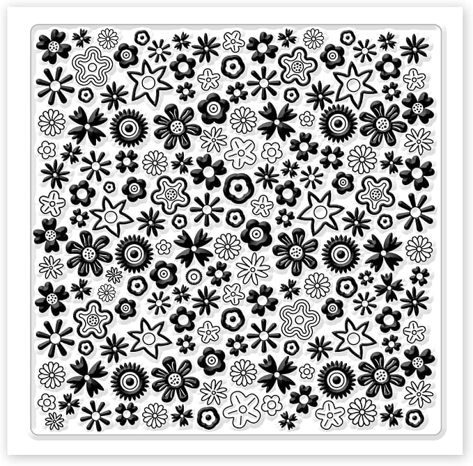 CHGCRAFT Polymer Clay Texture Sheets Cartoon Flowers Texture Stamp Sheets - Image 8