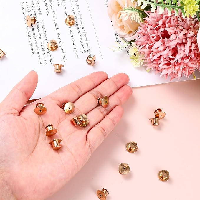 40 Pieces Locking Pin Back Golden Locking Pin Keepers Metal Pins Backs Lockings - Image 4