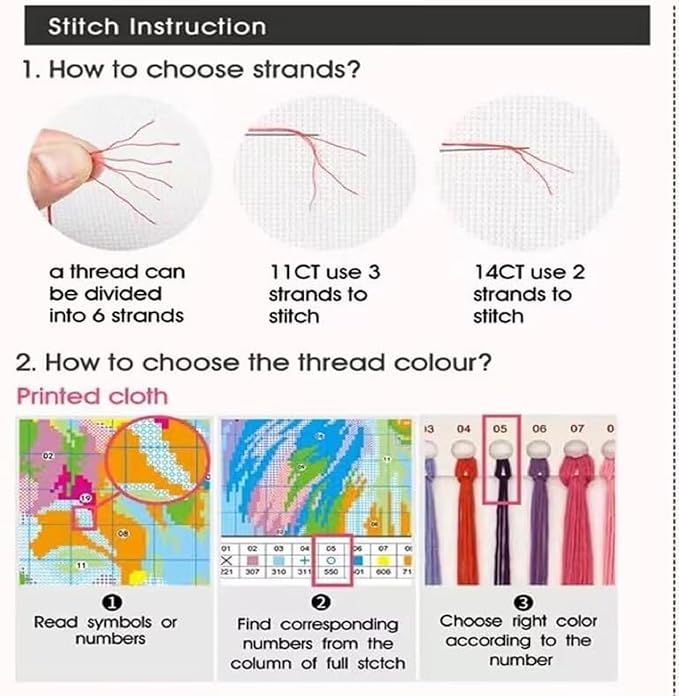 Stamped Cross Stitch Kits for Adults Beginners Pillow Needlepoint Kit - Image 7