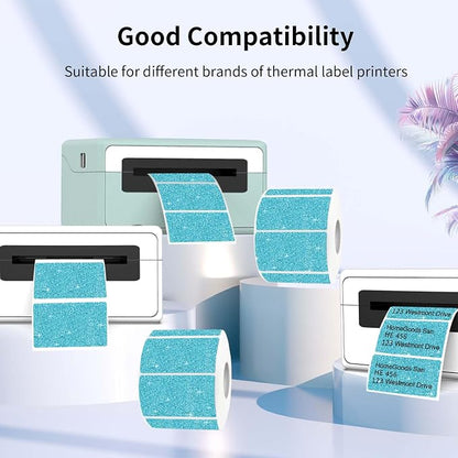 2.25"x1.25" Holographic Thermal Labels Stickers, Glitter Direct Thermal Printer - Image 4