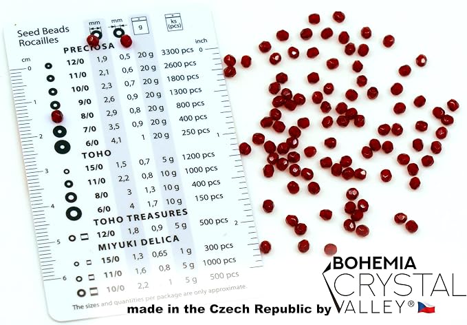 100 pcs Faceted Fire Polished Pressed Czech Glass Beads 3mm, Bohemian Dark Ruby - Image 2