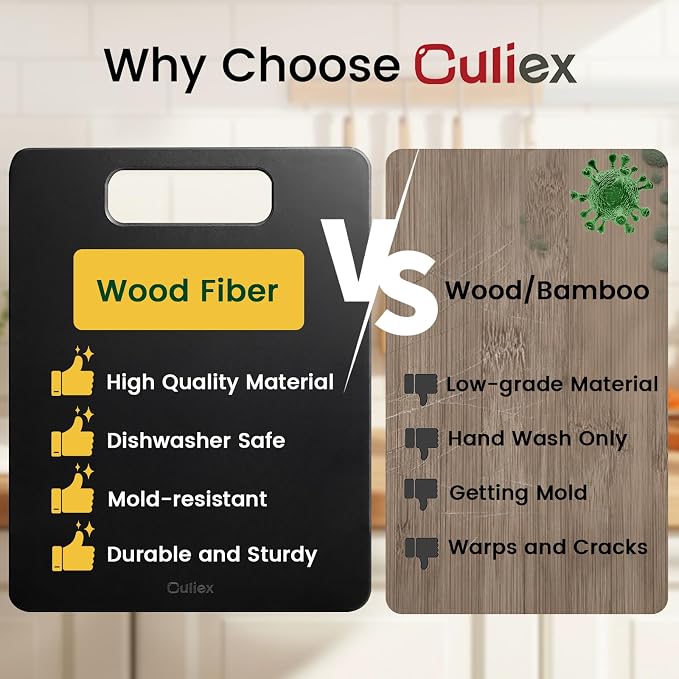 Cutting Boards for Kitchen, Wood Fiber Composite Cutting Board, Dishwasher Safe - Image 3
