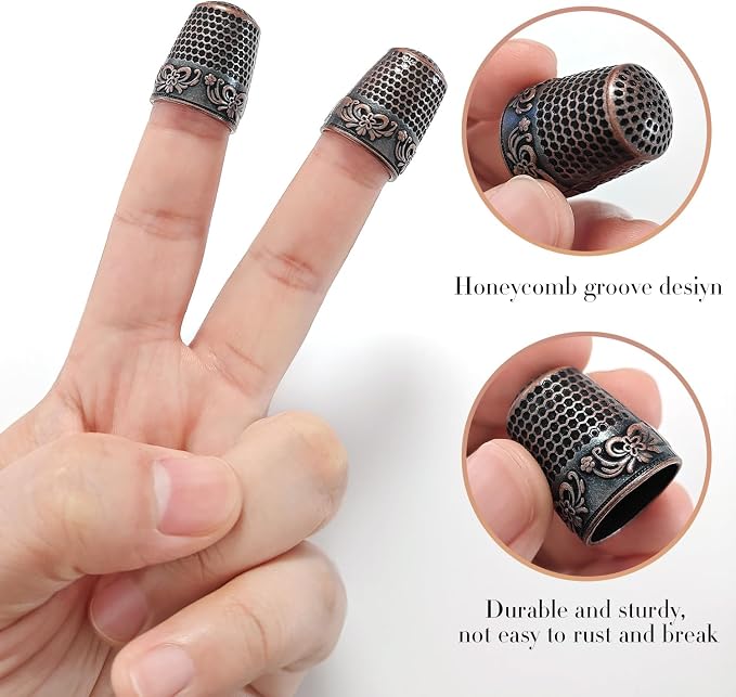 FR 4Pcs Sewing Thimbles, Metal Thimbles - Image 3