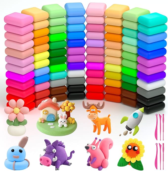Ainiv Air Dry Clay Kit, 96 Colors DIY Model Magic Clay by Ainiv