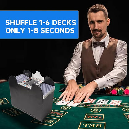 GSE Games & Sports Expert 6-Deck Automatic Card Shuffler, Battery-Operated - Image 6