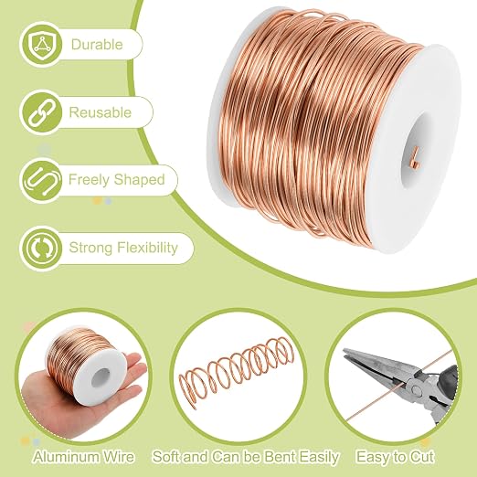 MECCANIXITY 15 Gauge Anodized Aluminum Craft Wire Bendable Bonsai Training Wire - Image 3