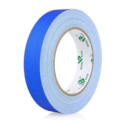 BOMEI PACK Blue Gaffer Tape, Matte Non-Reflective, 1inch x 30yds No Residue by BOMEIPACK