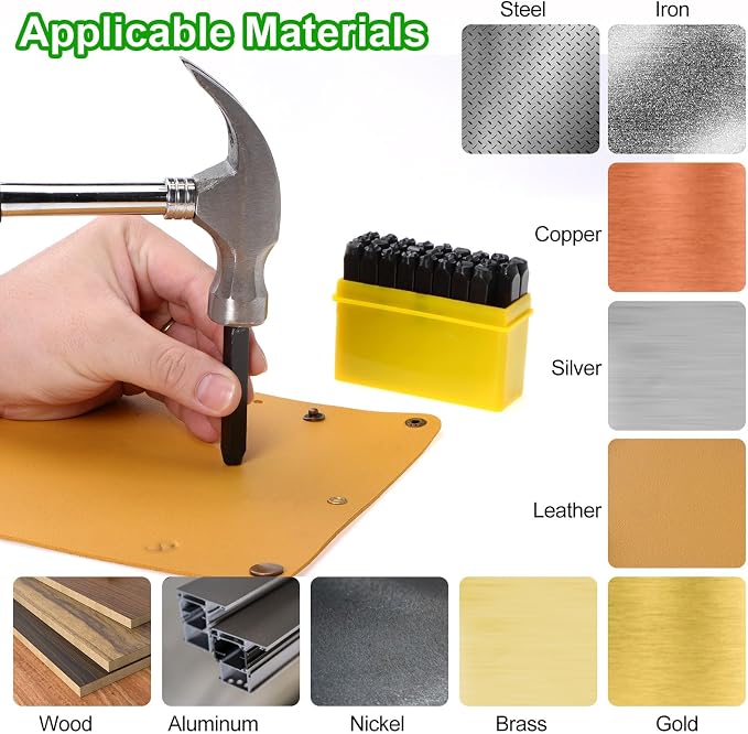 HARFINGTON 36pcs Metal Stamping Kit 5/16" Steel Letter Punch Press Tool - Image 6