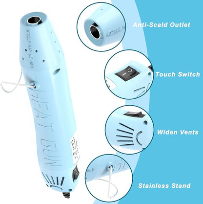 Heat Gun for Crafting, Mini Hot Air Gun Tool for Epoxy Resin, Shrunk Wrapping - Image 3