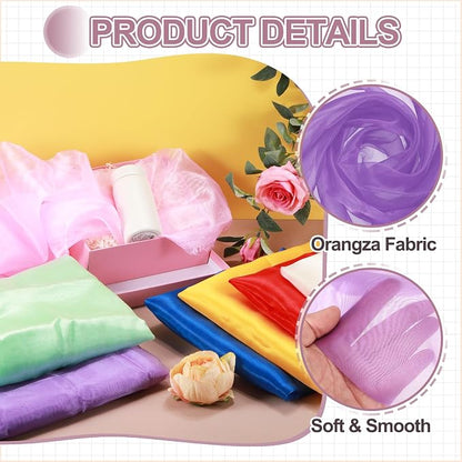 MECCANIXITY Iridescent Sheer Organza Fabric, 10 Yards x 59 Inches Solid - Image 3