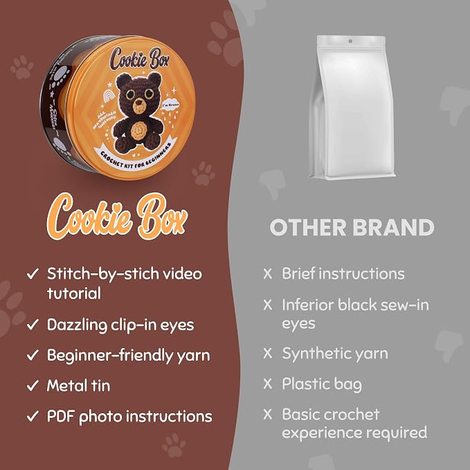Cookie Box Crochet Kit for Beginners – Gift Set to Make Bear Bruno Amigurumi - Image 9