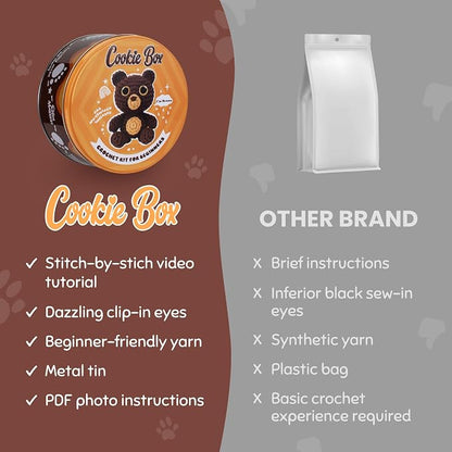 Cookie Box Crochet Kit for Beginners – Gift Set to Make Bear Bruno Amigurumi - Image 9