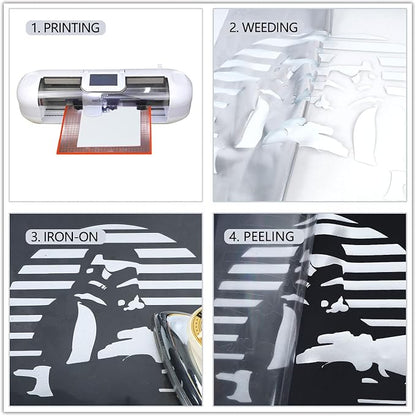 guangyintong Shiny Silver Heat Transfer Vinyl HTV Rolls, Stretchy Thin Soft HTV - Image 3