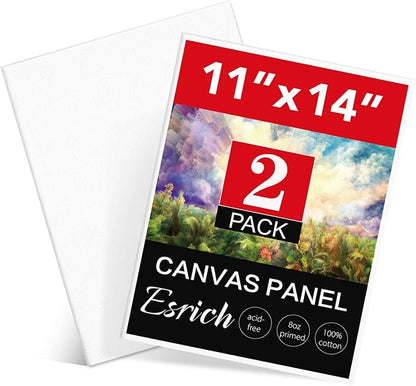 ESRICH Canvas Boards for Painting, 2 Pack Canvas for Painting 11x14 Cotton by ESRICH