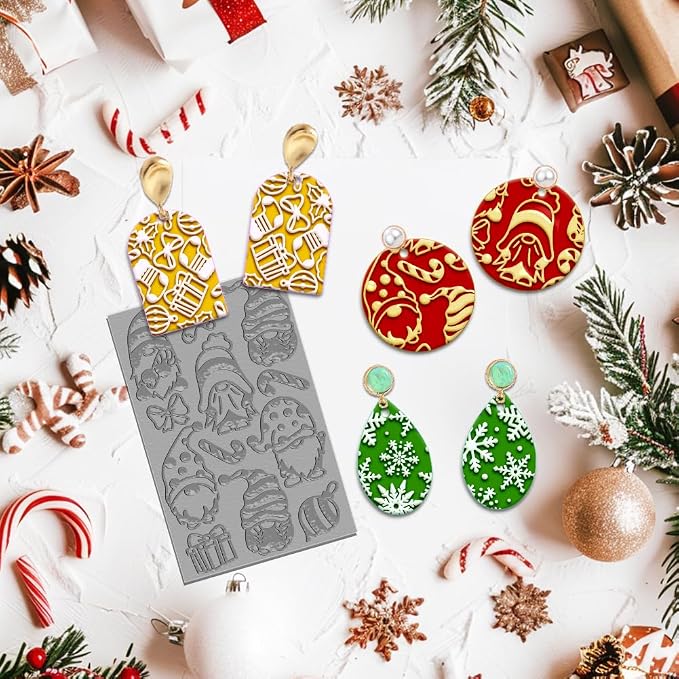 4PCS Christmas Polymer Clay Texture Sheets Set - Image 6