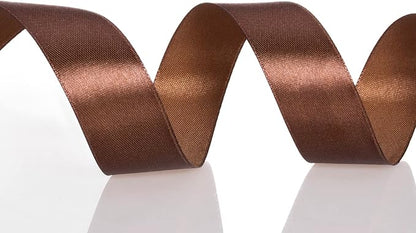 1 Inch Brown Solid Satin Ribbon, 50 Yards Craft Fabric Ribbon - Image 4
