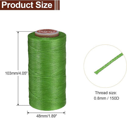 uxcell Flat Leather Sewing Waxed Thread, 270m / 295 Yards Polyester Wax String - Image 2