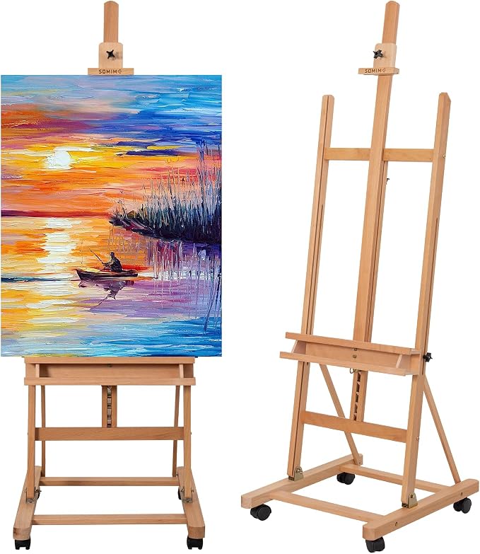 H-Frame Studio Easel, Beechwood Artist Easel by SOMIME