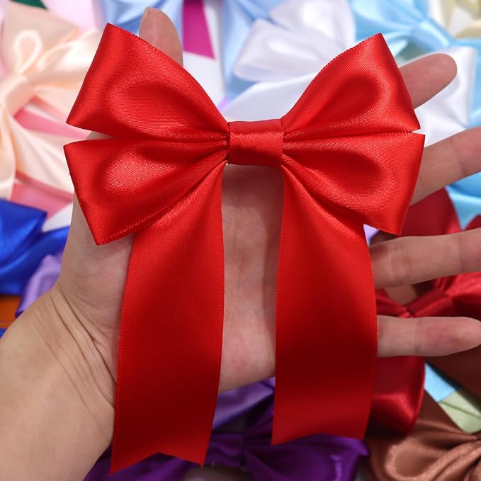 Red Solid Satin Ribbon 1-1/2 Inch 25 Yards Solid Polyester Fabric Ribbon - Image 7