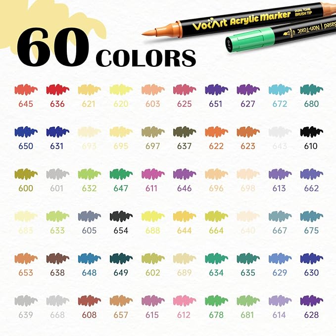 VOKART 60 Colors Acrylic Paint Markers - Image 2