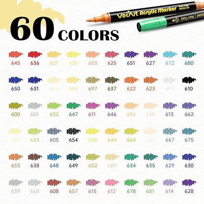 VOKART 60 Colors Acrylic Paint Markers - Image 2