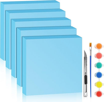 LuckyFoam Blue 5 Pack 12x12x1.5 inch Foam Sheets 1.5 Inch Thick Polystyrene by LuckyFoam