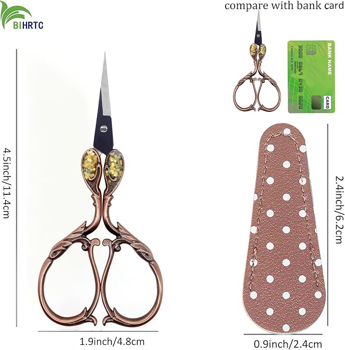 BIHRTC 4.5 Inch Small Vintage Embroidery Scissors - Image 2