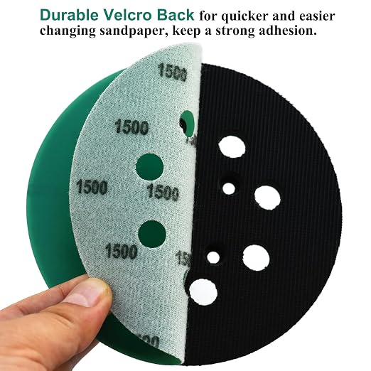5-Inch 8-Hole Wet Dry Sanding Discs 1500 Grit, Polyester Film Backed Heavy-Duty - Image 5