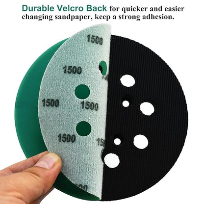 5-Inch 8-Hole Wet Dry Sanding Discs 1500 Grit, Polyester Film Backed Heavy-Duty - Image 5