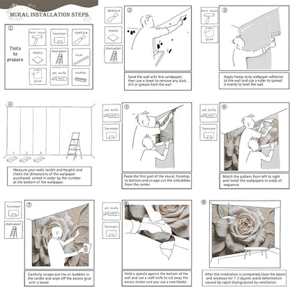 AFZEVEB-3D Rose Flower Wallpaper Large Floral Wall murals - Image 6