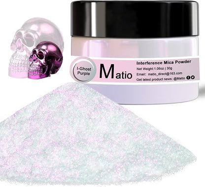 Matio Interference Mica Powder, 1.06oz/ 30g Ghost Purple Chrome Powder by Matio