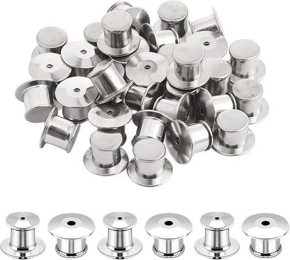 30 Pcs Pin Backs Locking, Metal Pin Backs Safety Pins Locks Pins Keepers Clasp by Unknown
