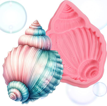 1Pcs Conch Cake Decoration Silicone Mold, Ocean Shell Candy Fondant Molds by IKOJING