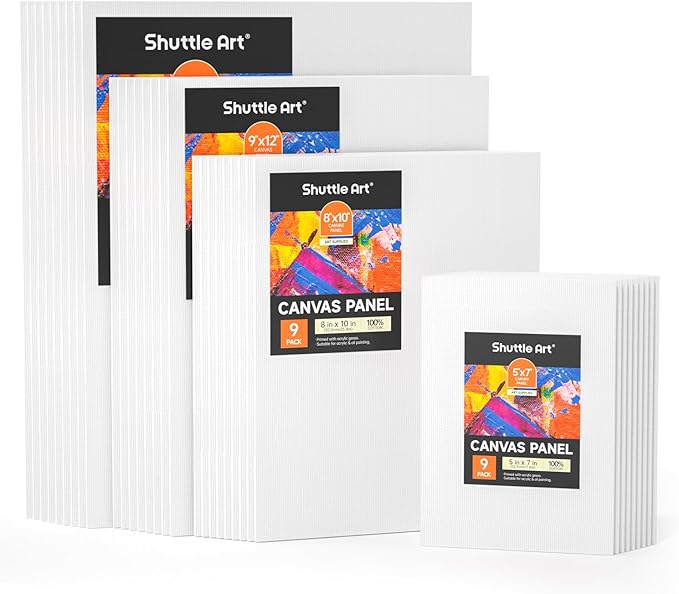 Shuttle Art Painting Canvas Panel, 36 Multi Pack, 11x14 inch, 100% Cotton Art by ShuttleArt