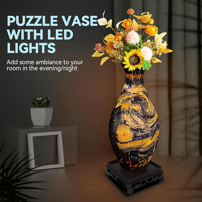 3D Puzzles Vase for Adults, Crafts for Adults, 160 Pieces Plastic DIY Unique - Image 2