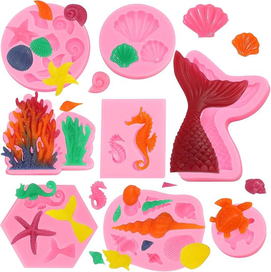 Mermaid Theme Cake Mold, Coral Silicone Mold Cupcake Toppers Mold by FIRETREESILVERFLOWER