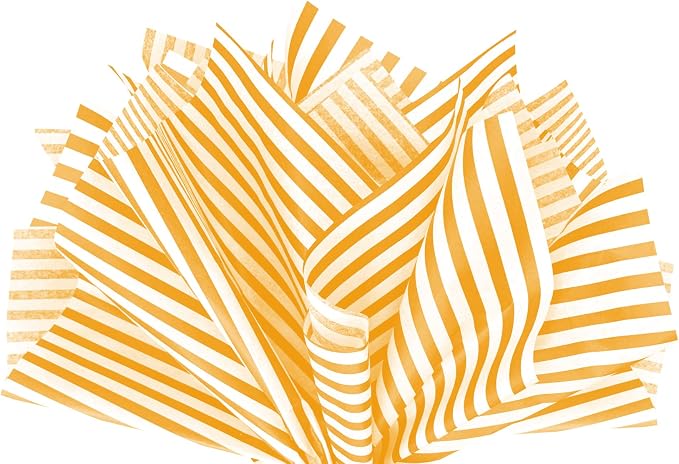 Flexicore Packaging Tangerine Orange Pin Stripe Print Gift Wrap Tissue Paper by FlexicorePackaging