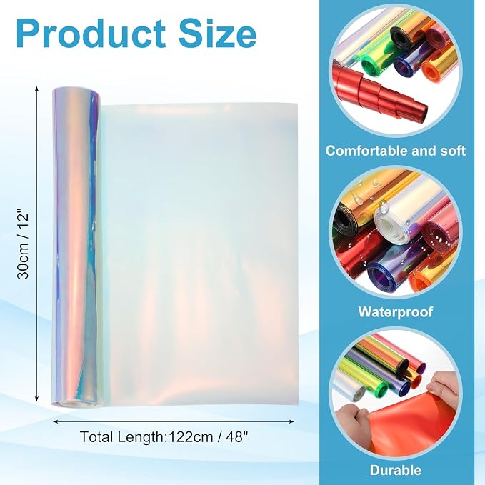 MECCANIXITY Holographic Clear PVC Vinyl Film Holographic PVC Fabric Waterproof - Image 2
