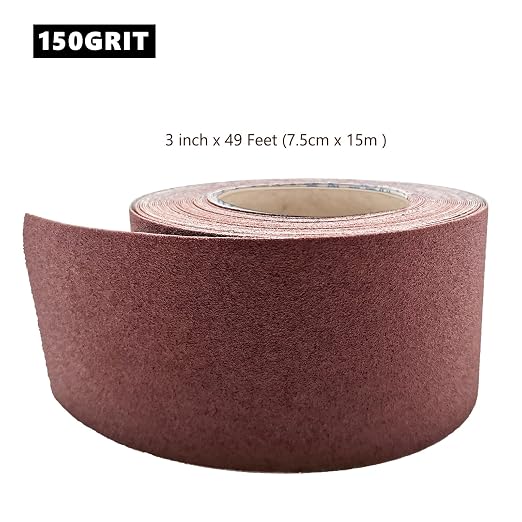 150 Grit Sandpaper Roll, 3 Inch x 49 Feet Emery Cloth Roll Aluminum Oxide - Image 3