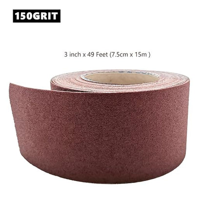 150 Grit Sandpaper Roll, 3 Inch x 49 Feet Emery Cloth Roll Aluminum Oxide - Image 3