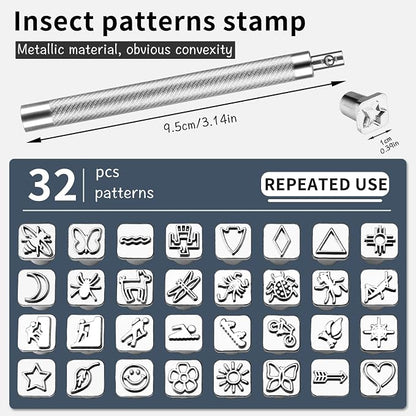 33 PCS Leather Stamping Tool Set, Quality Craft Tool Stamp Set - Image 2