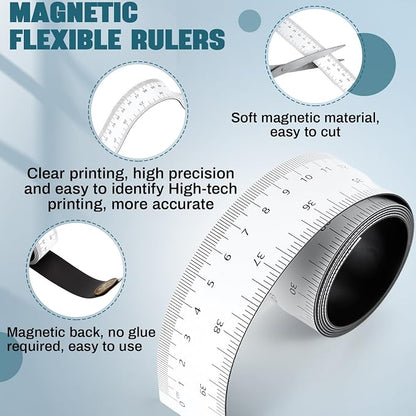 1 Pcs 39.37 Inch Magnetic Ruler Flexible Magnetic Ruler Magnet Measuring Tape - Image 4