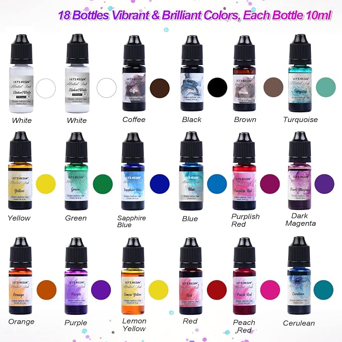 Alcohol Ink Set Epoxy Resin Dye- LET'S RESIN Vibrant Colors Alcohol Ink - Image 2