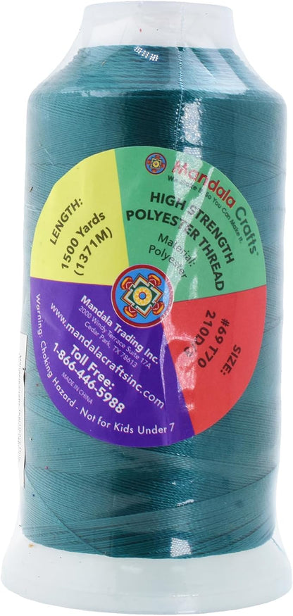 Mandala Crafts Teal Heavy Duty Thread -1500 Yds Tex 70 Thread - Image 3