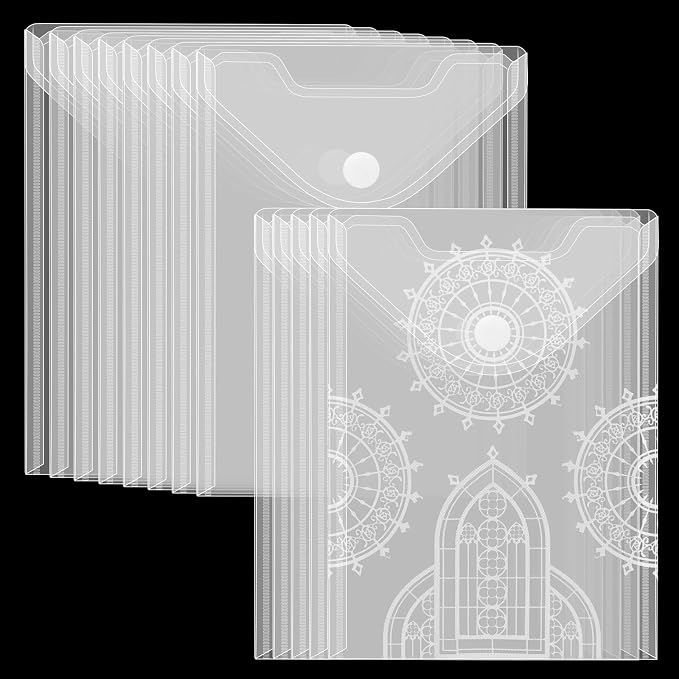 50 Packs Clear Stamp Die Storage Pockets Plastic Seal Bags Storage Case - Image 6