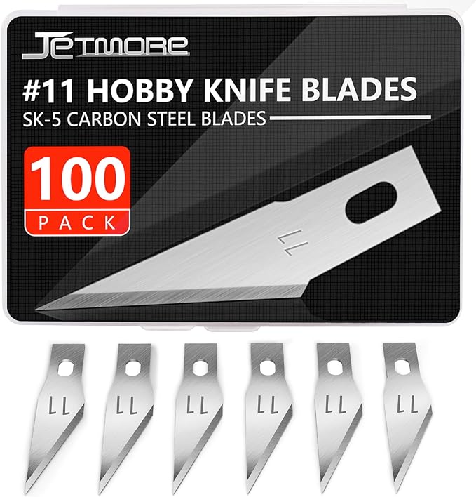 Jetmore 100 Pack Exacto Knife Blades, Hobby & Craft Knife Replacement Blades by Jetmore