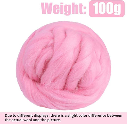 3.53oz Wool Roving Yarn, Fiber Roving Wool Top, Needle Felting Supplies - Image 2